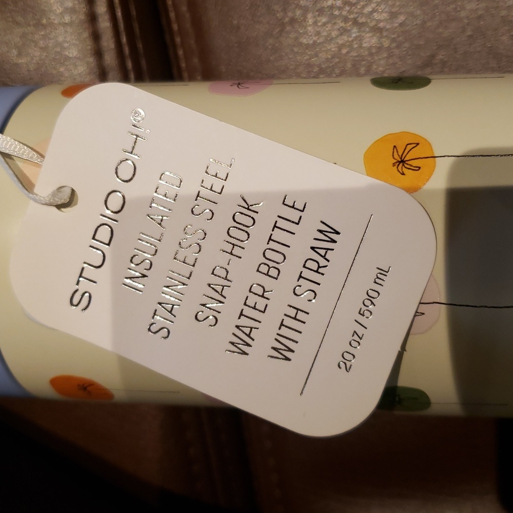 Studio Oh! Dotted Palms by Jen B. Peters Snap-Hook Insulated Water Bottle. - Picture 8 of 9